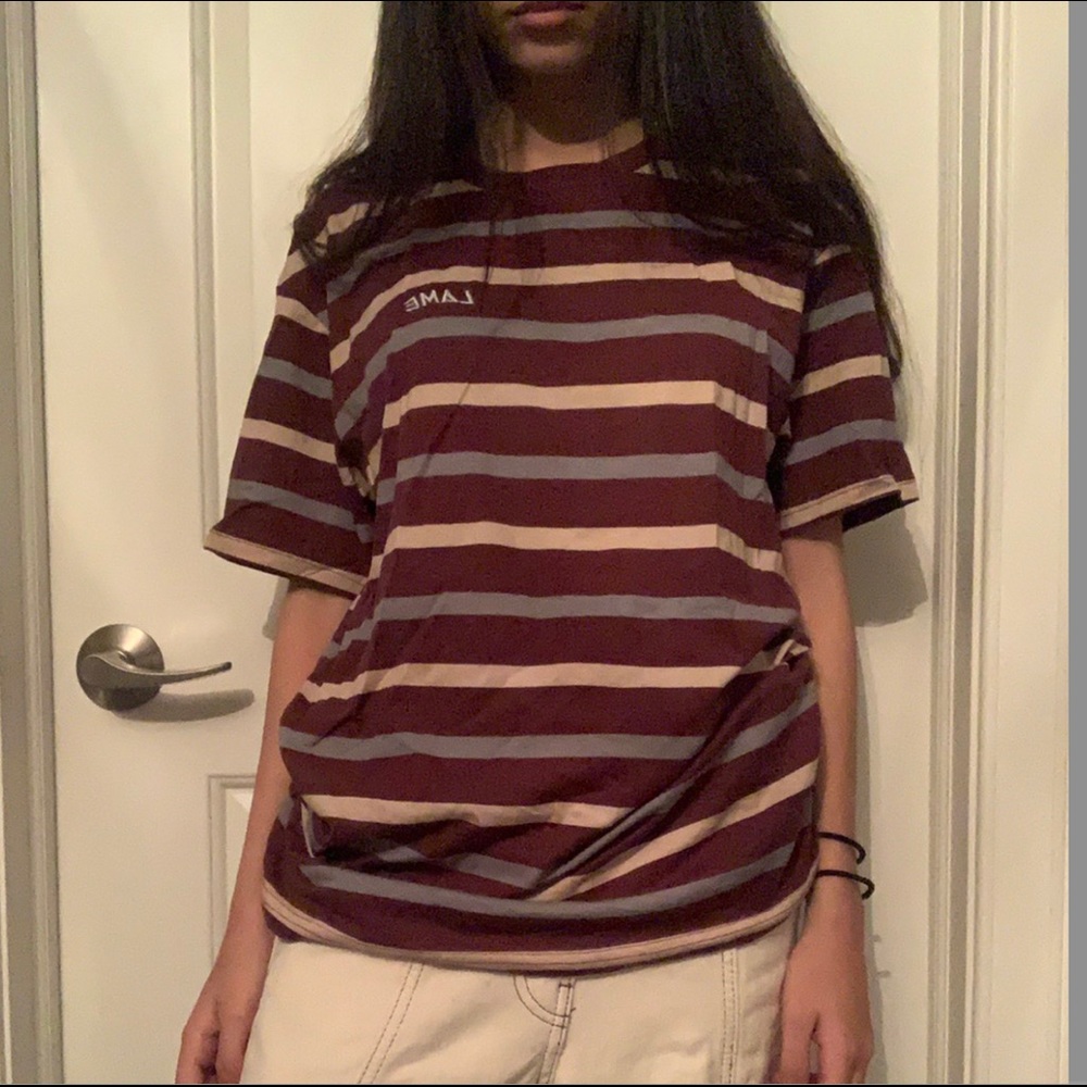 Pacsun Neutral Striped LAME Shirt